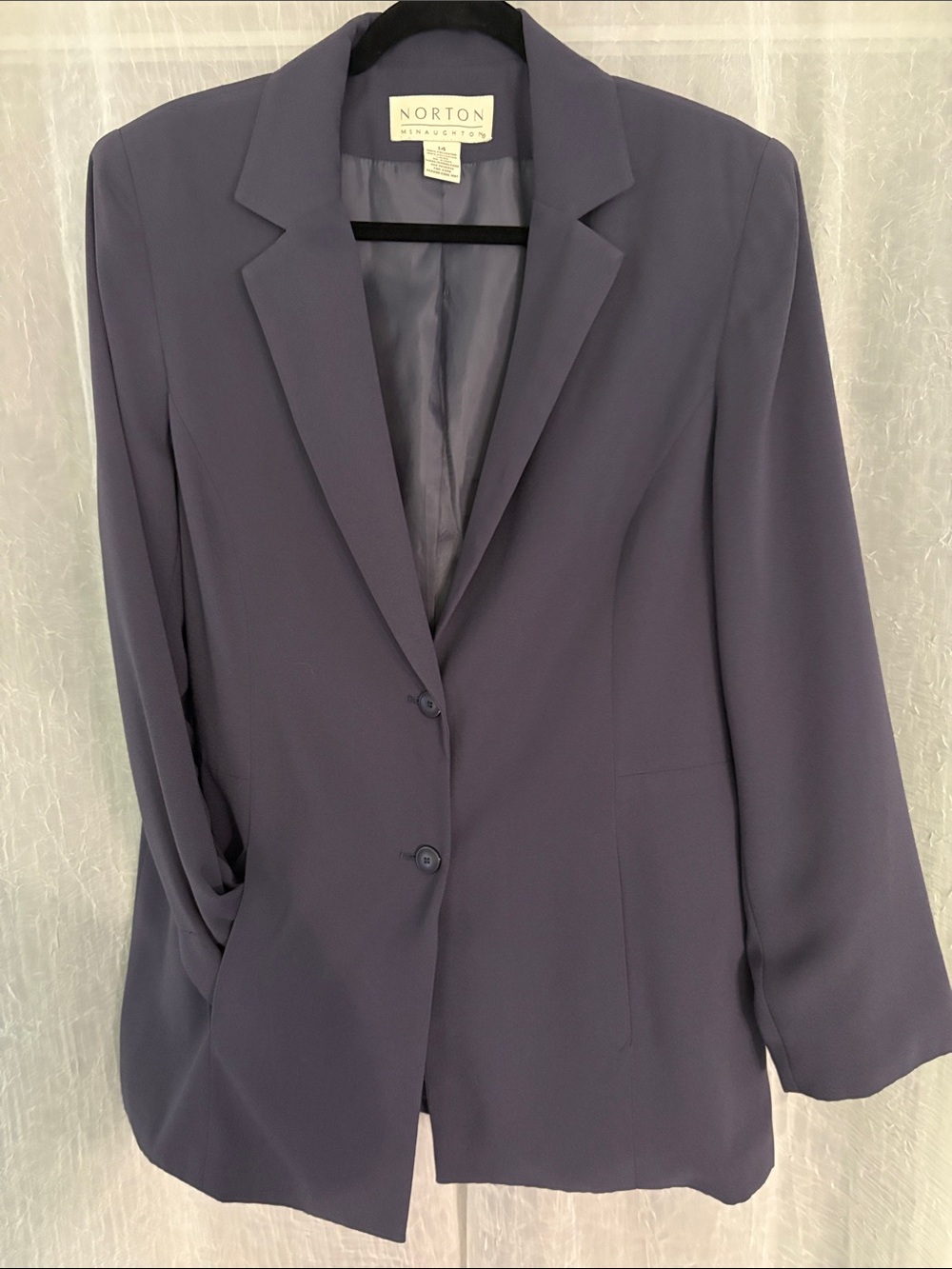 Norton McNaughton Slate Lavender Two-Button Blazer